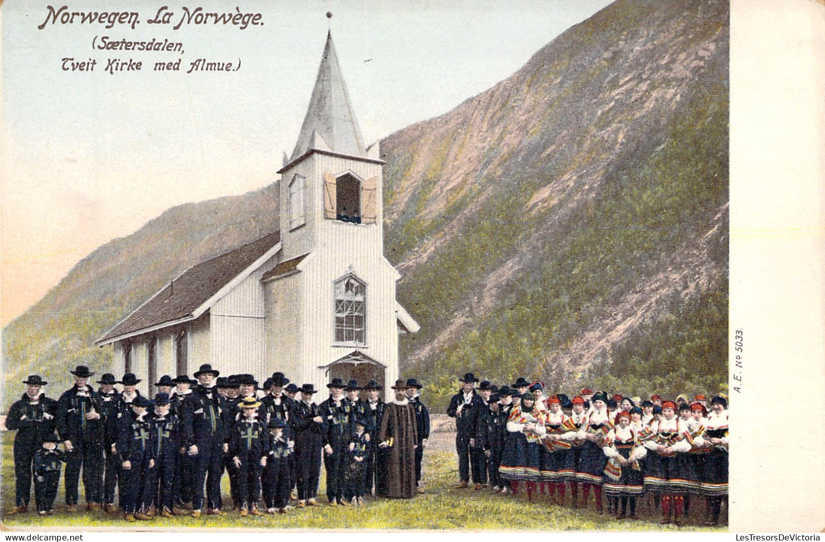 NORVEGE - NORWEGEN - La Norwege - Soetersdalen Tveit Kirke Med Almue - Carte Postale Ancienne - Norvège