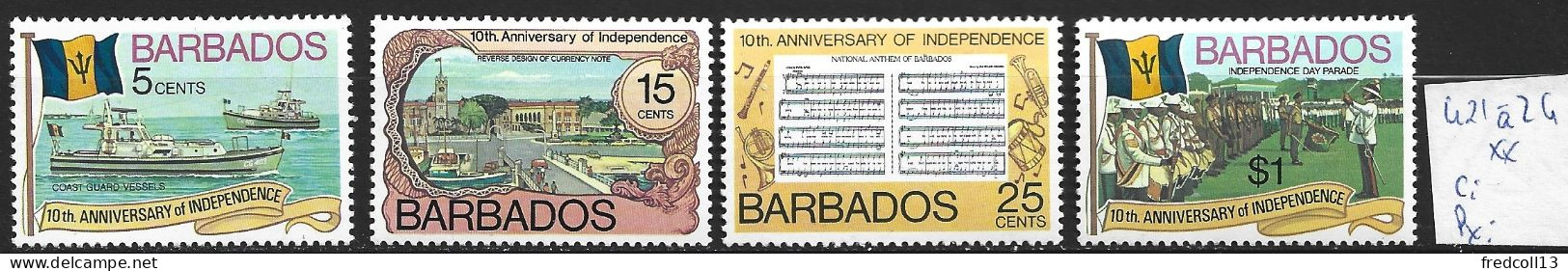 BARBADE 421 à 24 ** Côte 2.50 € - Barbados (1966-...)