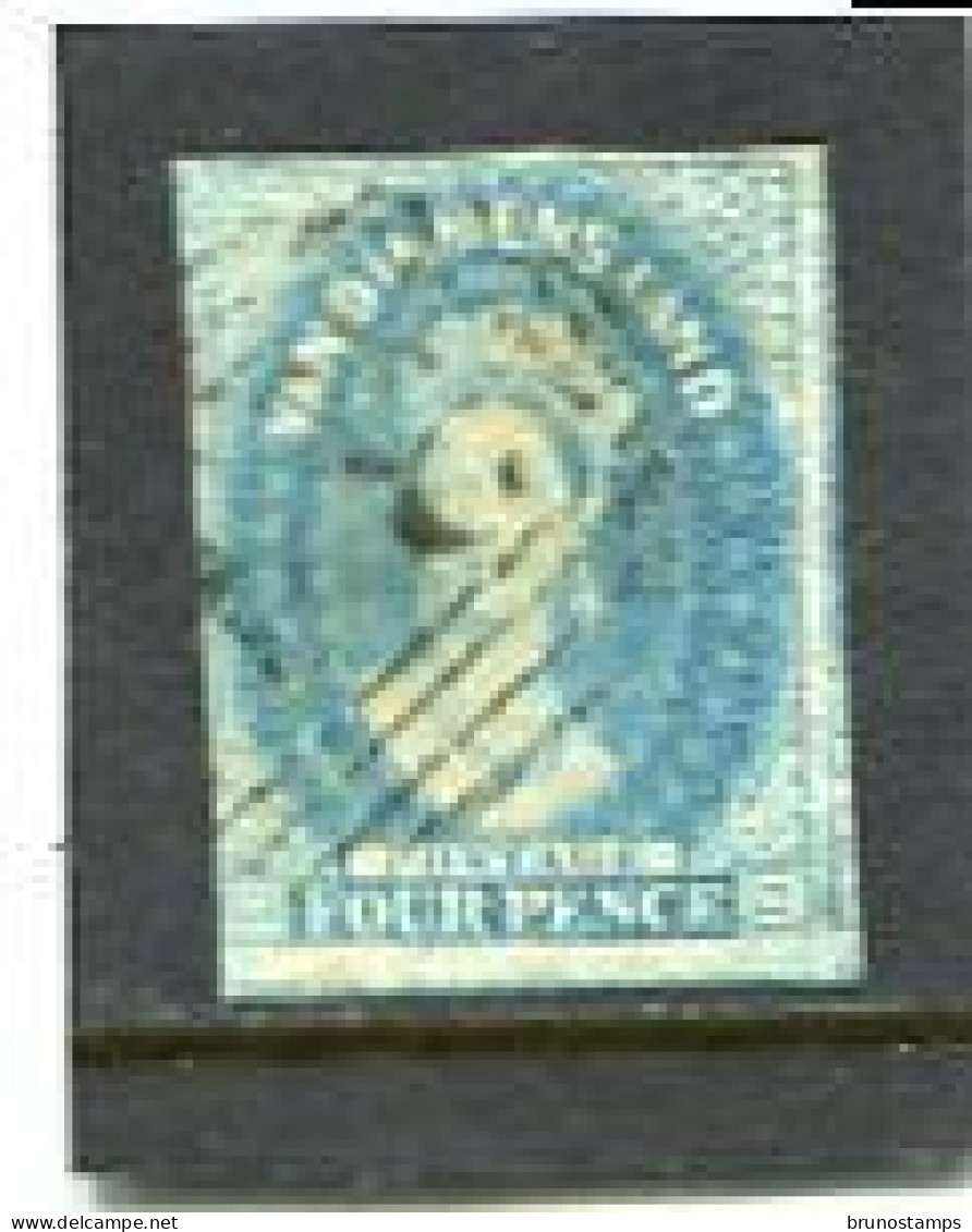AUSTRALIA/TASMANIA - 1857  4d  BLUE  WMK DOUBLE LINED NUMERALS  FINE USED  SG 37 - Oblitérés