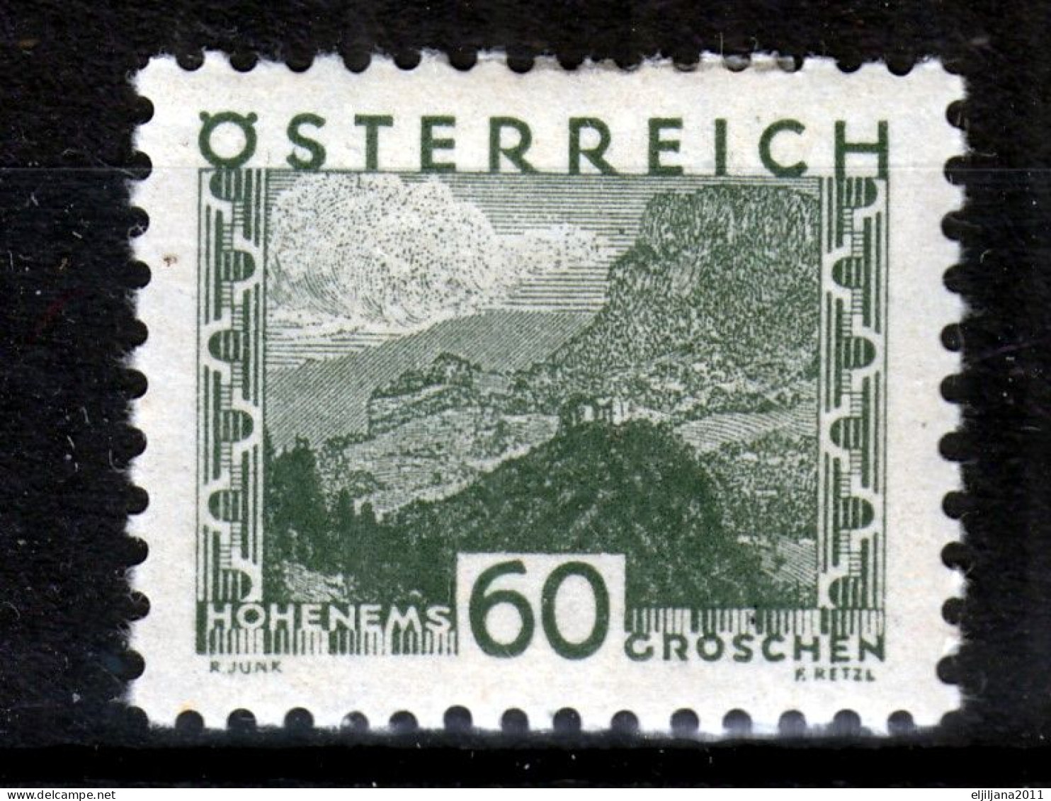 ⁕  Austria - Österreich 1932 ⁕ 60 Gr. Small Landscapes Mi.542 ⁕ 1v MH Signed - Ungebraucht