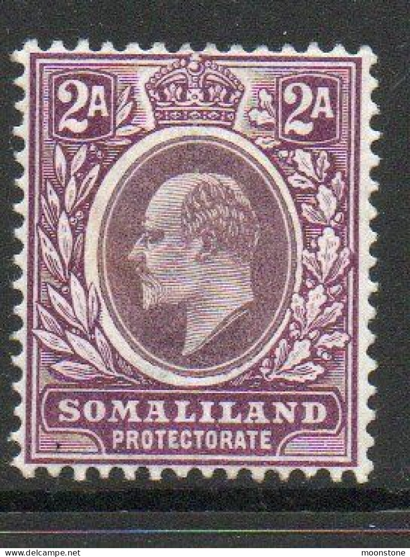 Somaliland Protectorate 1903 KEVII 2 Annas Value, Hinged Mint, 1 Fox Mark, SG 34 (BA2) - Somalilandia (Protectorado ...-1959)