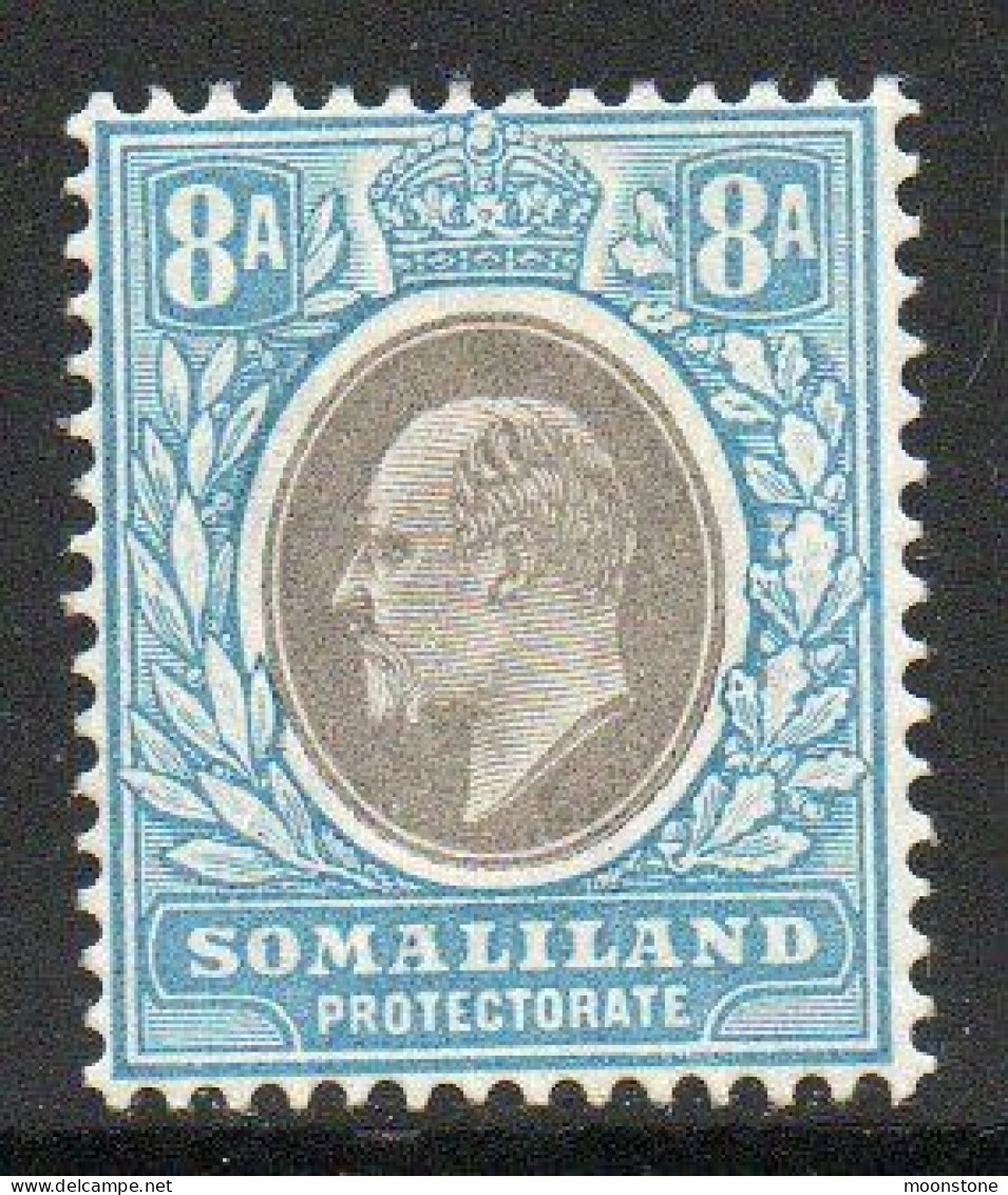 Somaliland Protectorate 1903 KEVII 8 Annas Value, Hinged Mint, SG 39 (BA2) - Somaliland (Protectorate ...-1959)