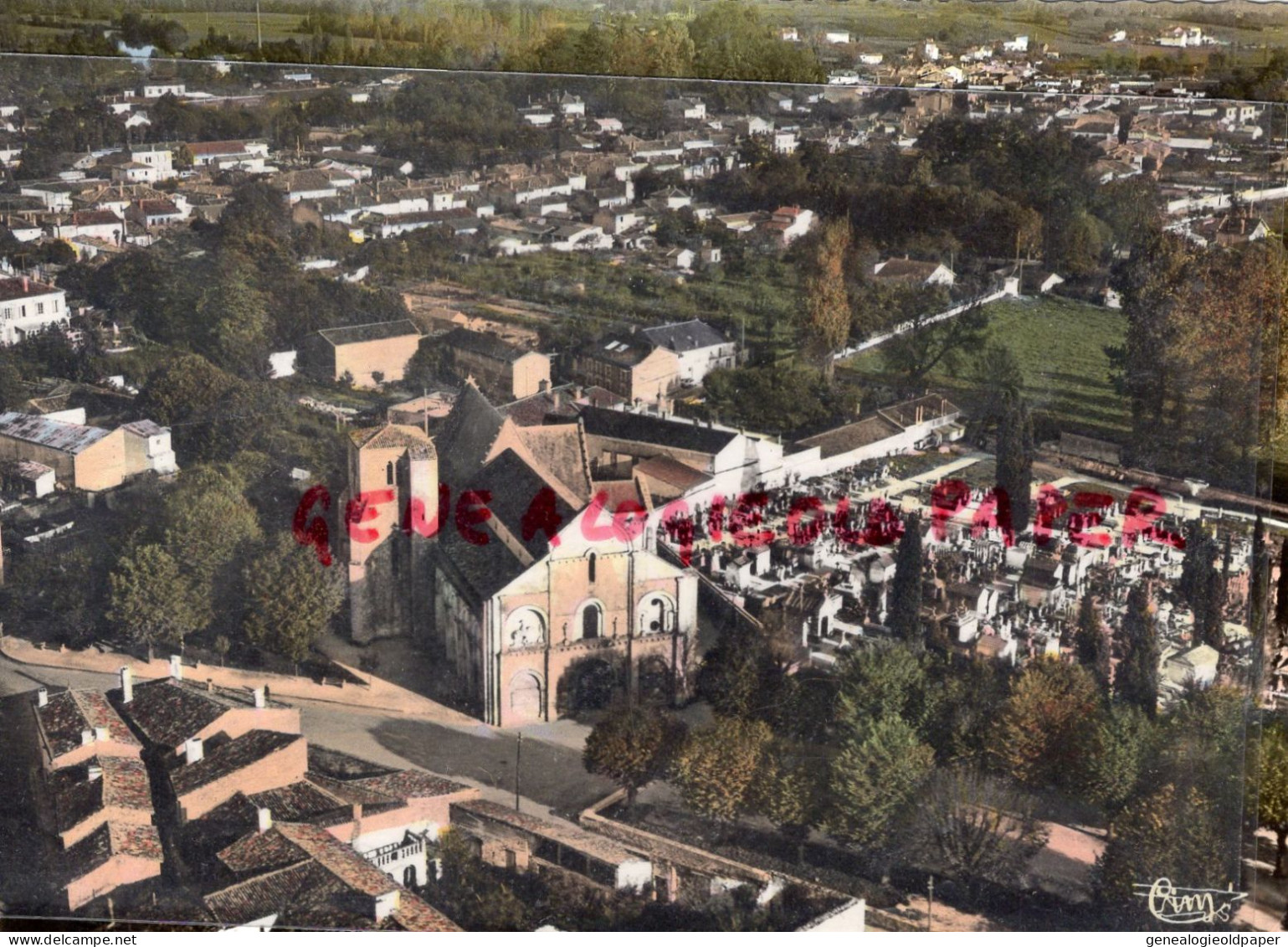 16- CHATEAUNEUF SUR CHARENTE - VUE GENERALE AERIENNE  QUARTIER DE L' EGLISE CIMETIERE - Chateauneuf Sur Charente