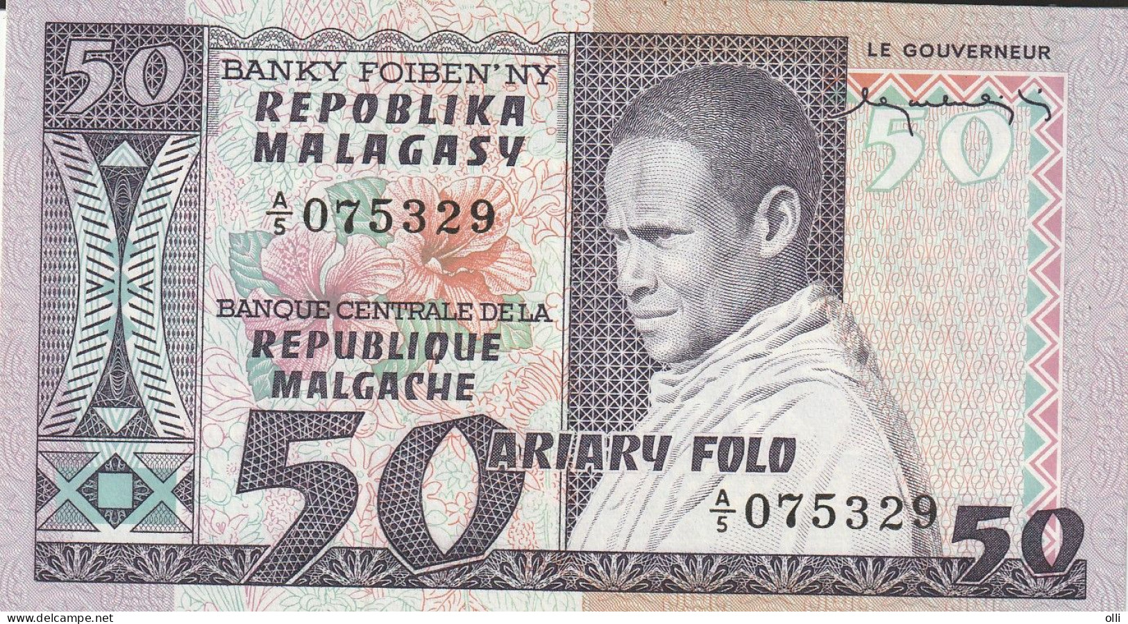 MADAGASCAR 50 FRANCS  1974  P-62  UNC - Madagaskar