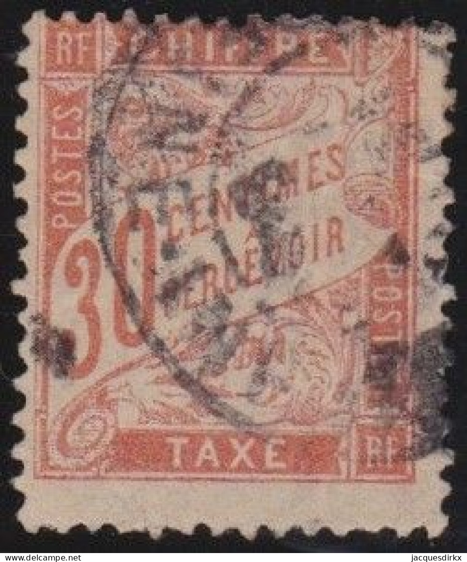 France  .  Y&T   .     Taxe  34    (2 Scans)         .   O     .   Oblitéré - 1859-1959 Gebraucht
