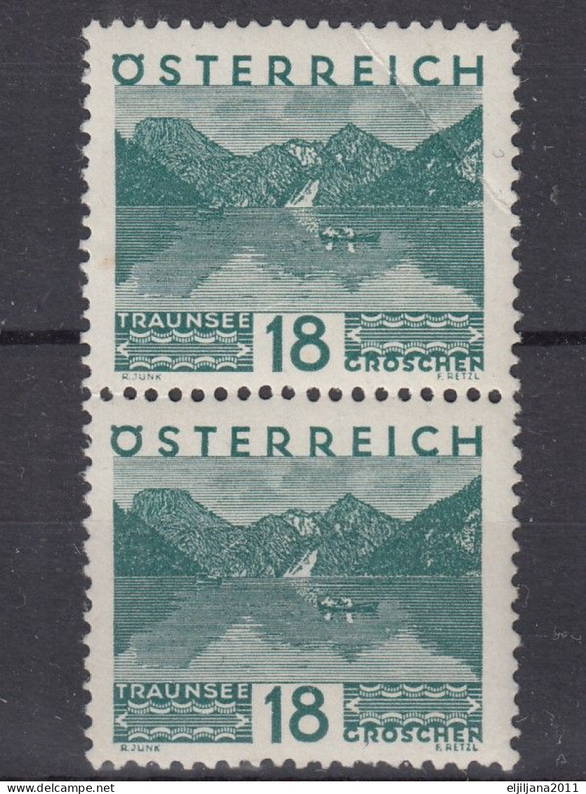 ⁕  Austria - Österreich 1929 ⁕ 18 Gr. Landscapes Mi.502 ⁕ 2v MNH Vertical Pair - Ungebraucht