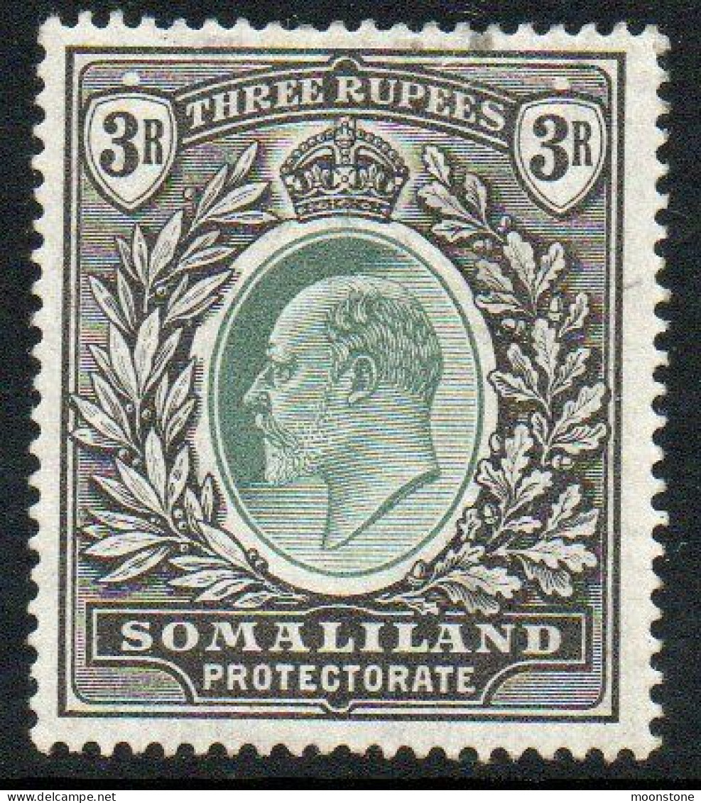 Somaliland Protectorate 1903 KEVII 3 Rupees Value, Wmk. Crown CC, Lightly Hinged Mint, SG 43 (BA2) - Somalilandia (Protectorado ...-1959)