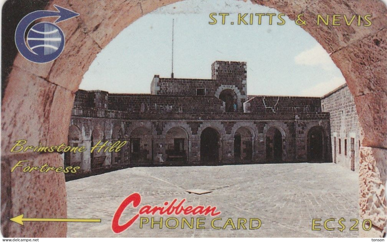 St. Kitts & Nevis, STK-3C, Brimstone Hill Fortress, 3CSKC, 2 Scans. - Saint Kitts & Nevis