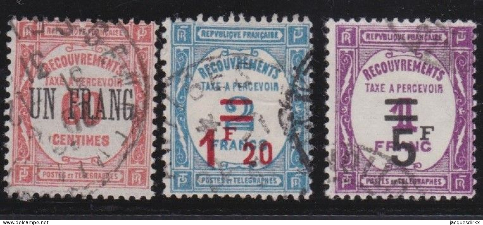 France  .  Y&T   .     Taxe  63/65        .   O     .   Oblitéré - 1859-1959 Used
