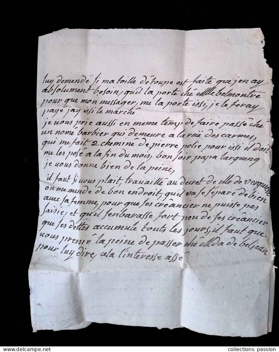 Lettre, Préphilatélie, Précurseurs XVIII E Siècle, 1761, Vaudrey à Dole, 3 Scans - 1701-1800: Precursores XVIII