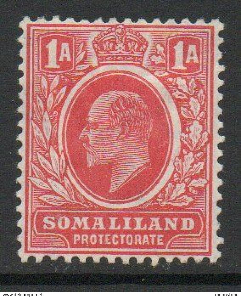 Somaliland Protectorate 1909 KEVII 1 Anna Red Value, Wmk. Multiple Crown CA, Hinged Mint, SG 59 (BA2) - Somaliland (Protettorato ...-1959)