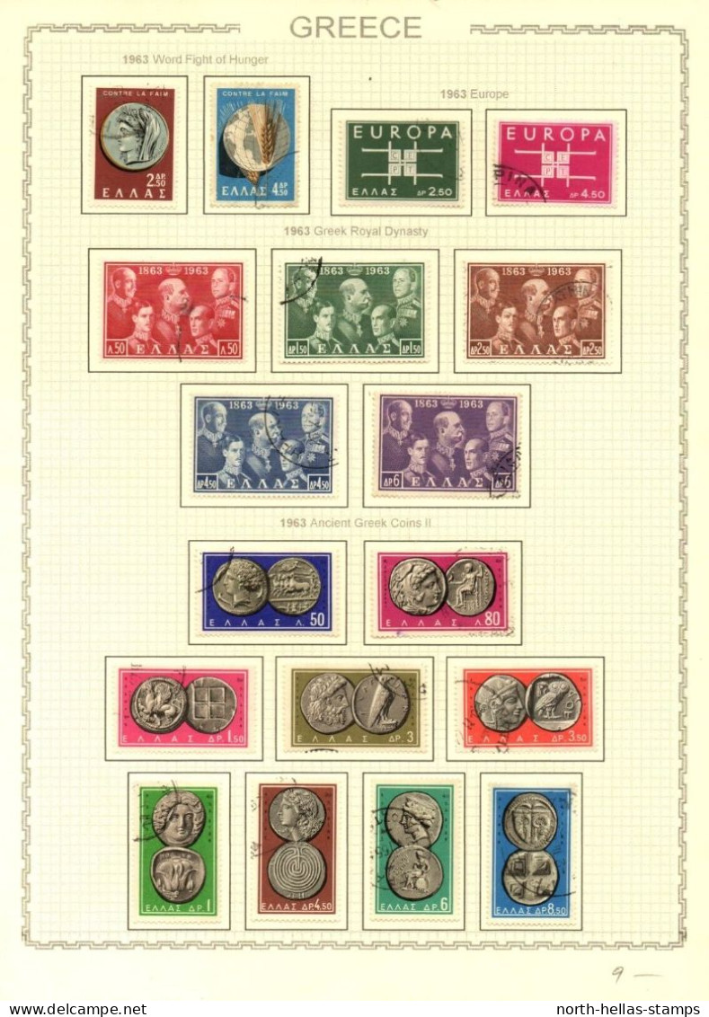 Z049 GREECE 1924-1963 big collection on 23 pages (Hermes 700e+)