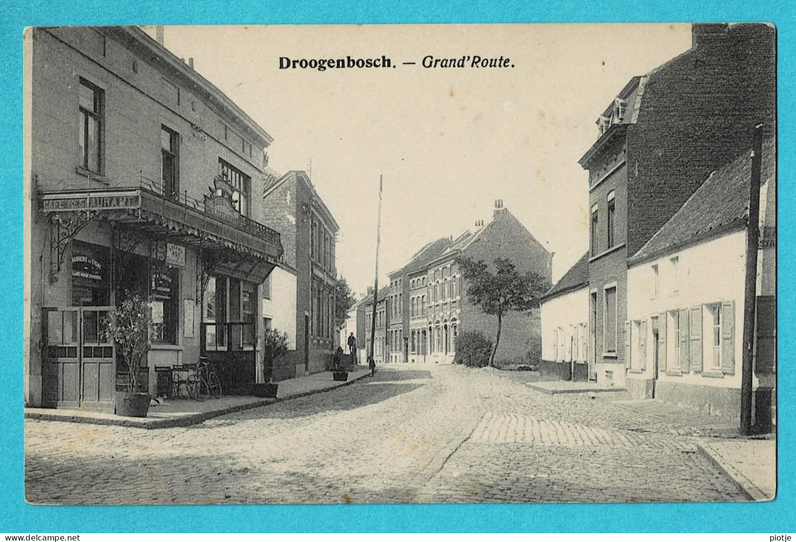 * Drogenbos - Droogenbosch (Vlaams Brabant) * (Phototypie Préaux Frères, Ghlin) Grand'Route, Patisserie, Café, Old - Drogenbos