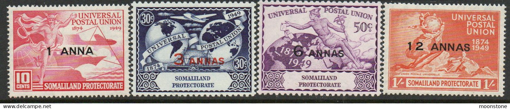 Somaliland Protectorate GVI 1949 UPU Set Of 4, Lightly Hinged Mint, SG 121/4 (BA2) - Somaliland (Herrschaft ...-1959)