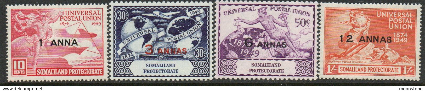 Somaliland Protectorate GVI 1949 UPU Set Of 4, Lightly Hinged Mint, SG 121/4 (BA2) - Somalilandia (Protectorado ...-1959)