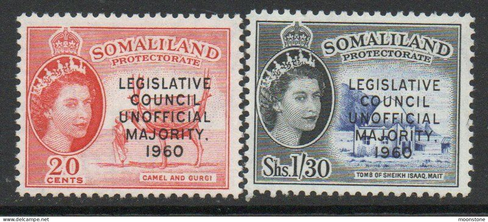 Somaliland Protectorate QEII 1957 Legislative Council Majority Set Of 2, Hinged Mint, SG 151/2 (BA2) - Somalilandia (Protectorado ...-1959)