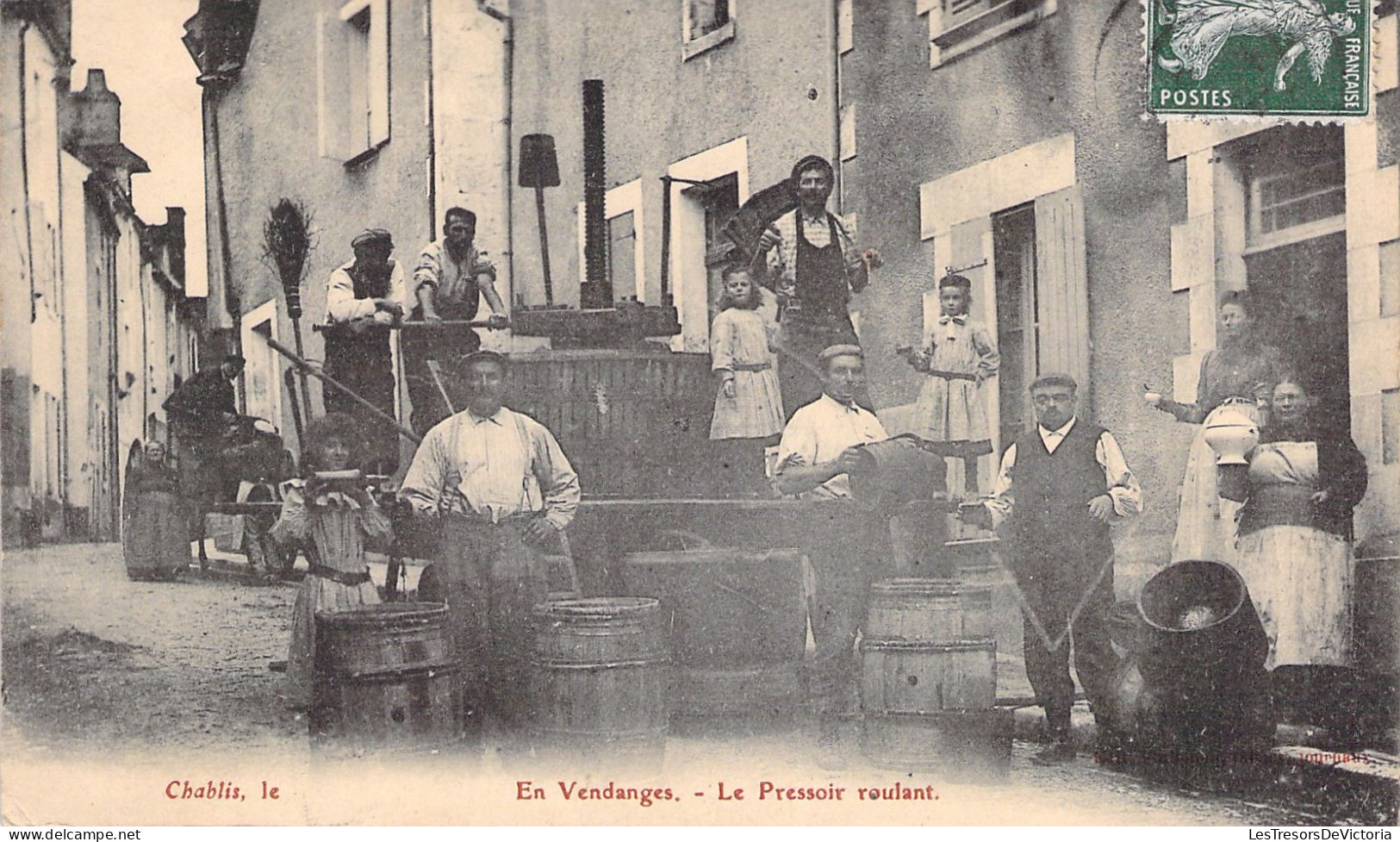 FRANCE - Chablis - En Vendanges - Le Pressoir Roulant - Carte Postale Ancienne - Chablis