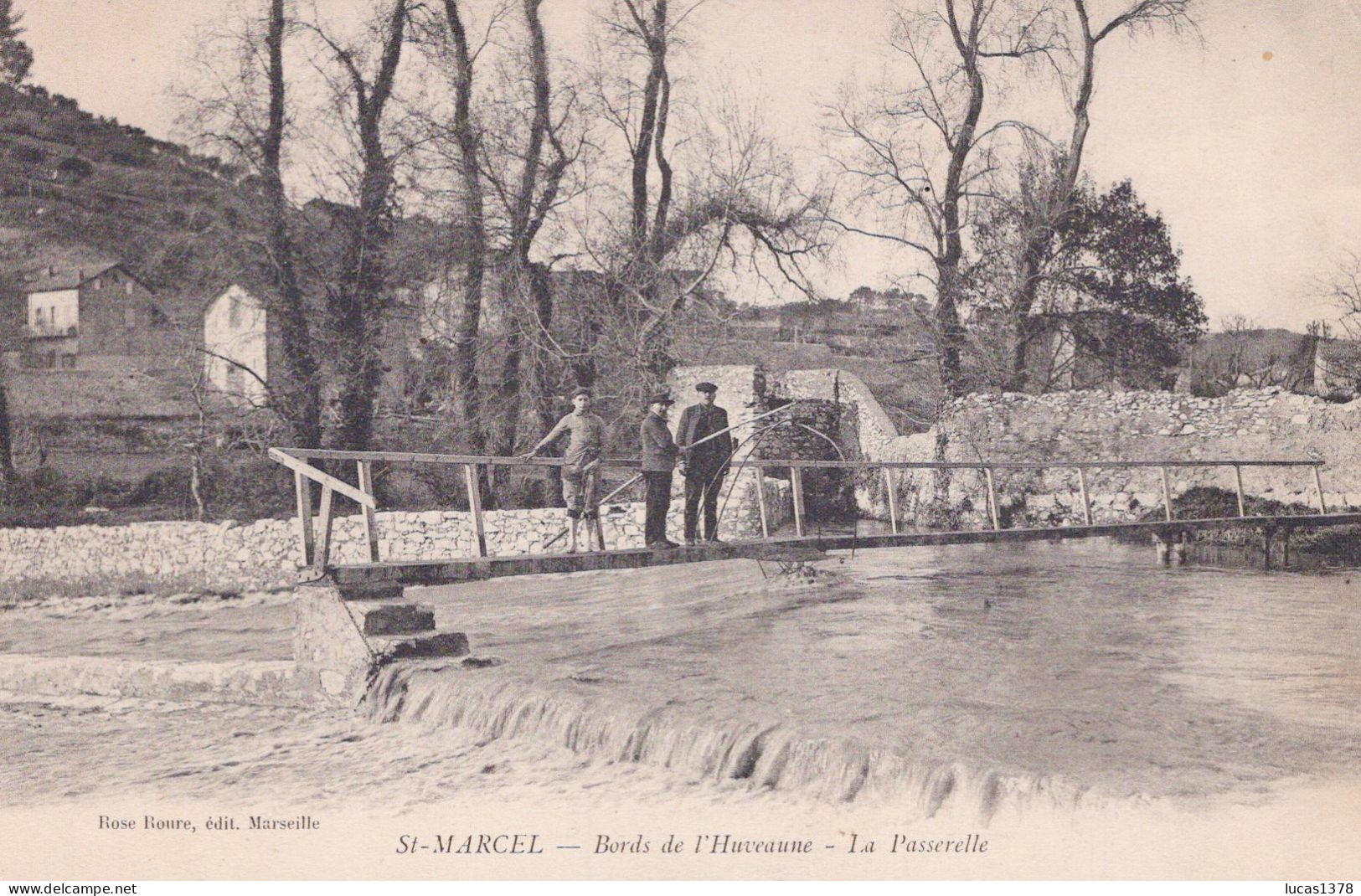 13 /  MARSEILLE / SAINT MARCEL / BORDS DE L HUVEAUNE / LA PASSERELLE / PECHEURS AU CARRELET - Saint Marcel, La Barasse, Saintt Menet