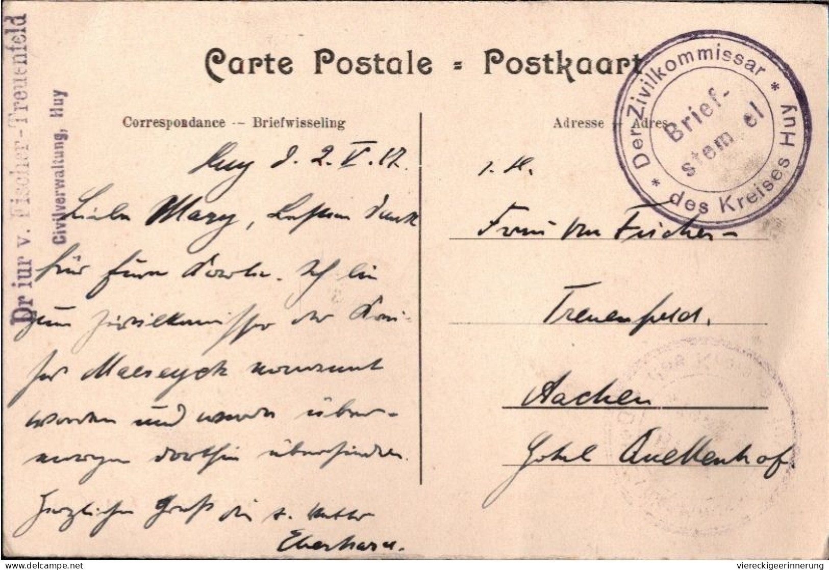 ! Ansichtskarte, Cpa Huy, La Rue Du Pont, Belgien, 1917, Zivilkommisar Des Kreises Huy, Feldpost - Hoei