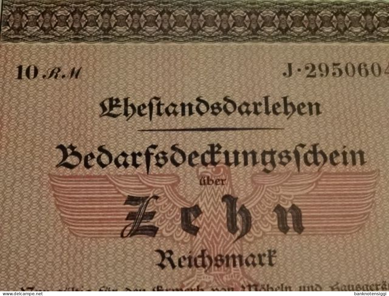 Ehestandesdarlehen. 10 Reichsmark   20 Juli 1933 - 100 Reichsmark