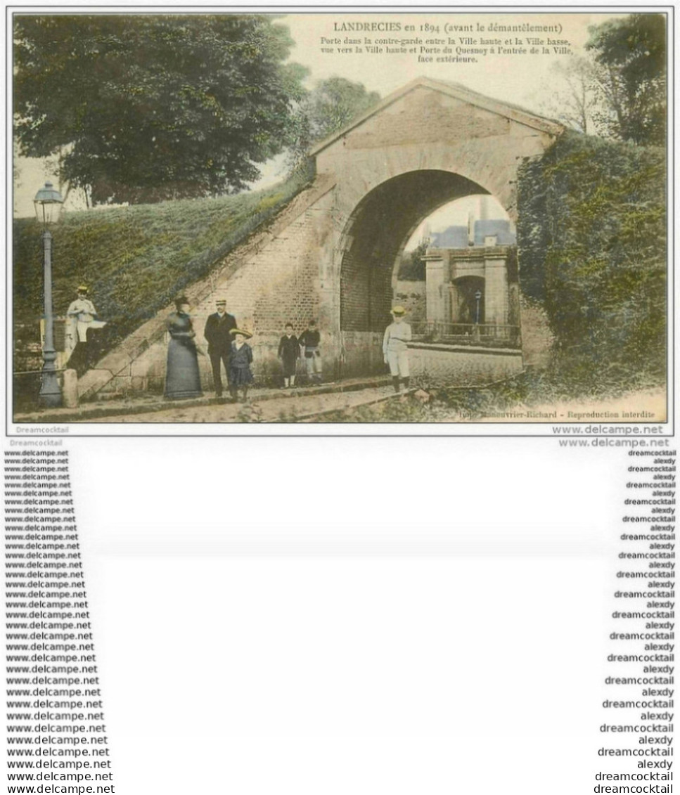 59 LANDRECIES. Porte Du Quesnoy Dans La Contre-garde Vers 1900 Colorisée - Landrecies