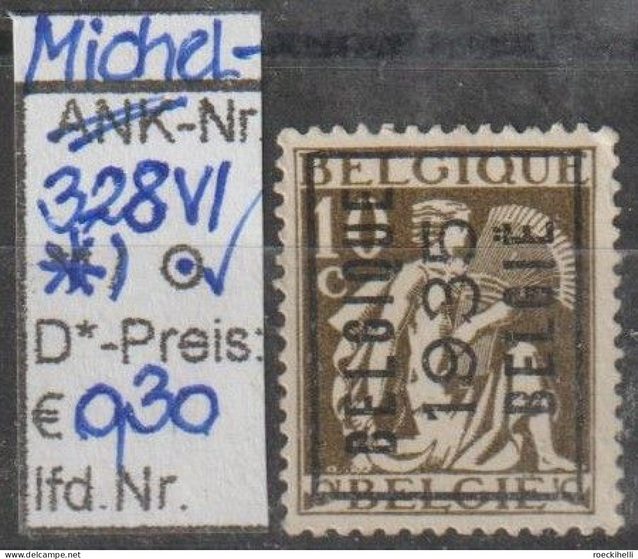 1932 - BELGIEN - FM/DM "Landwirtschaft U. Handel" 10 C Rotbraun -  *  Vorgestempelt - S.Scan (328VI*  Be) - 1932 Ceres Und Mercure