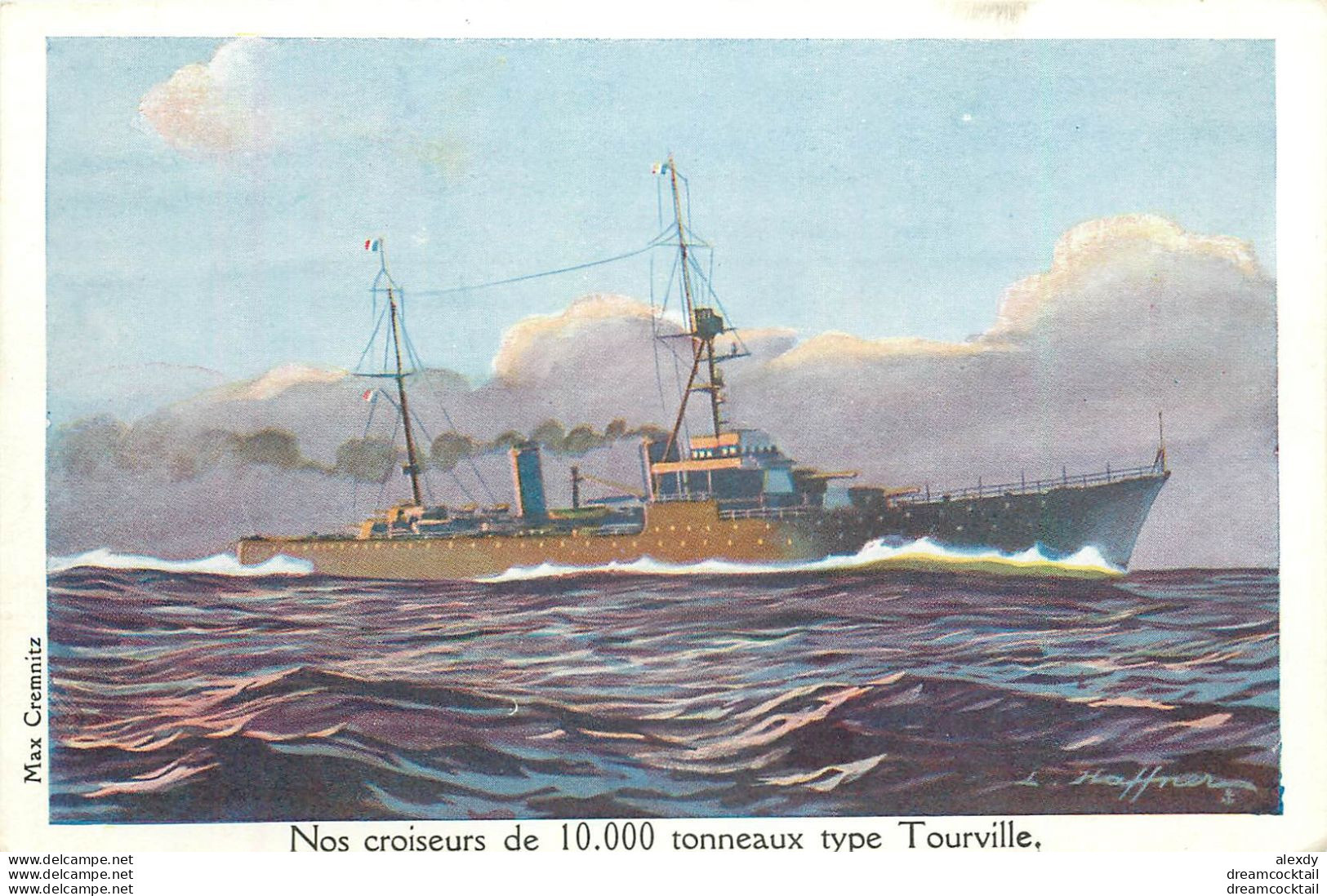 Top promotion 4 cpa BATEAUX NAVIRES. "Jacques Cartier" "Vapeur Colonial" "Les Pilotins" Croiseur Tourville"