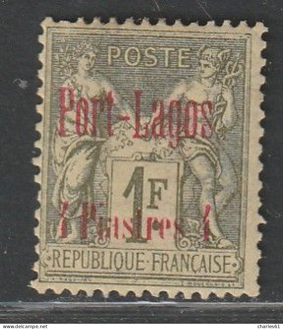 PORT LAGOS - N°6 * (1893) 4p Sur 1f Olive - Neufs