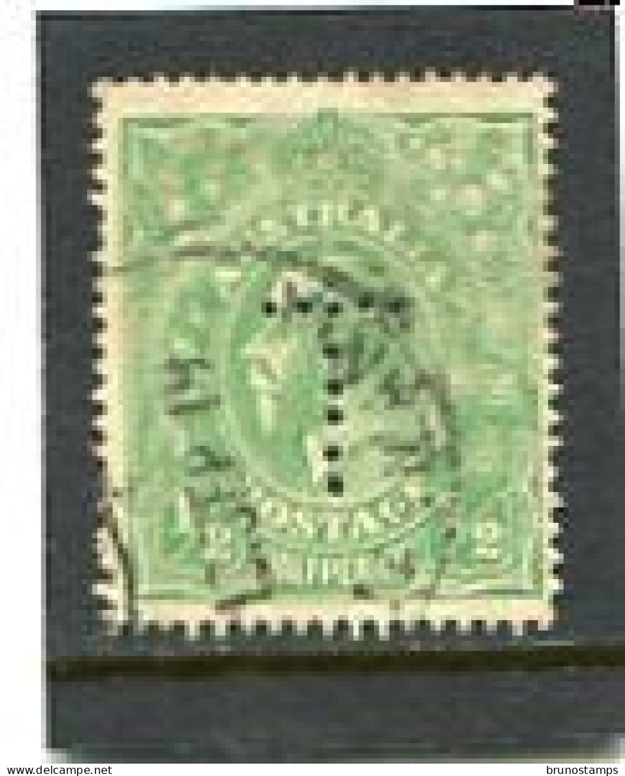 AUSTRALIA/TASMANIA - 1903  SERVICE  1/2d  GREEN   PERF  T  FINE USED  Yv 2 - Gebraucht