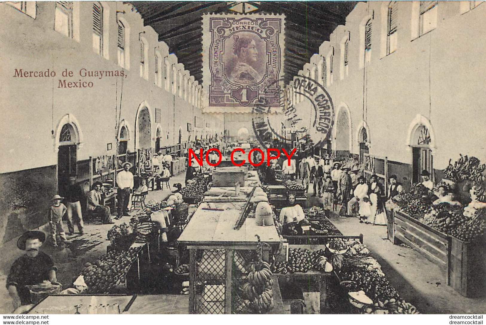 (B&P) MEXICO. Mercado De Guaymas 1914 (Carte Timbrée Oblitérée Mais Vierge)... - Mexique