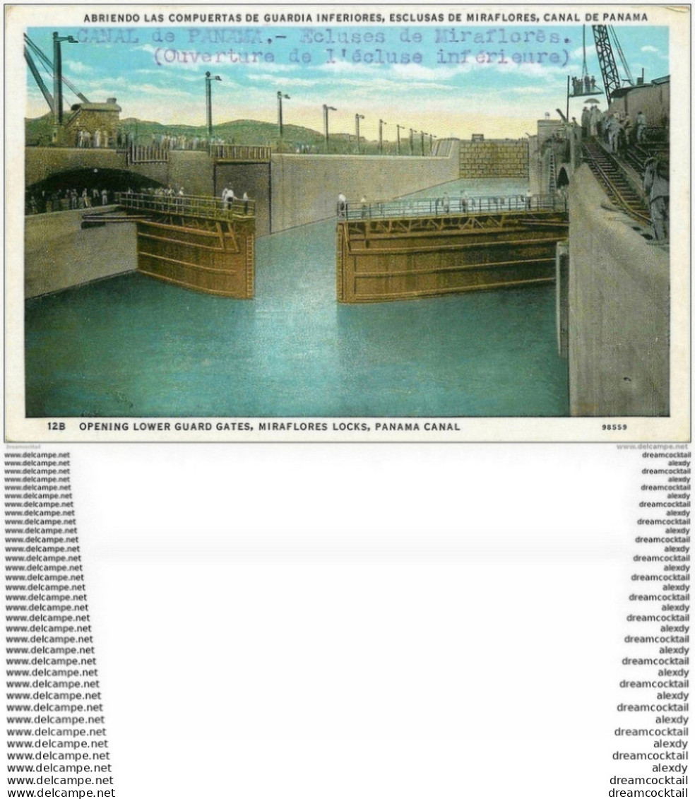 PANAMA CANAL. Opening Lower Guard Gates Miraflores Locks Ecluses - Panama