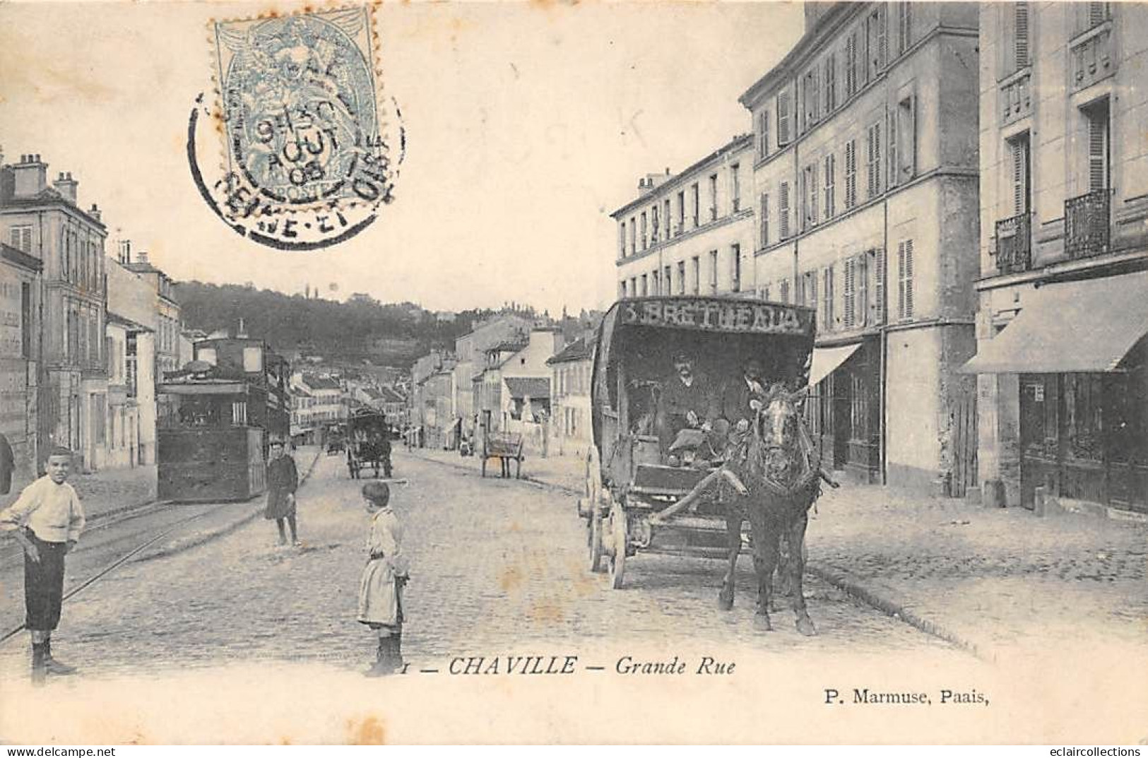 Chaville        92        Grande Rue  .Tramway Et Attelage Hippomobile   N° 1         (Voir Scan) - Chaville