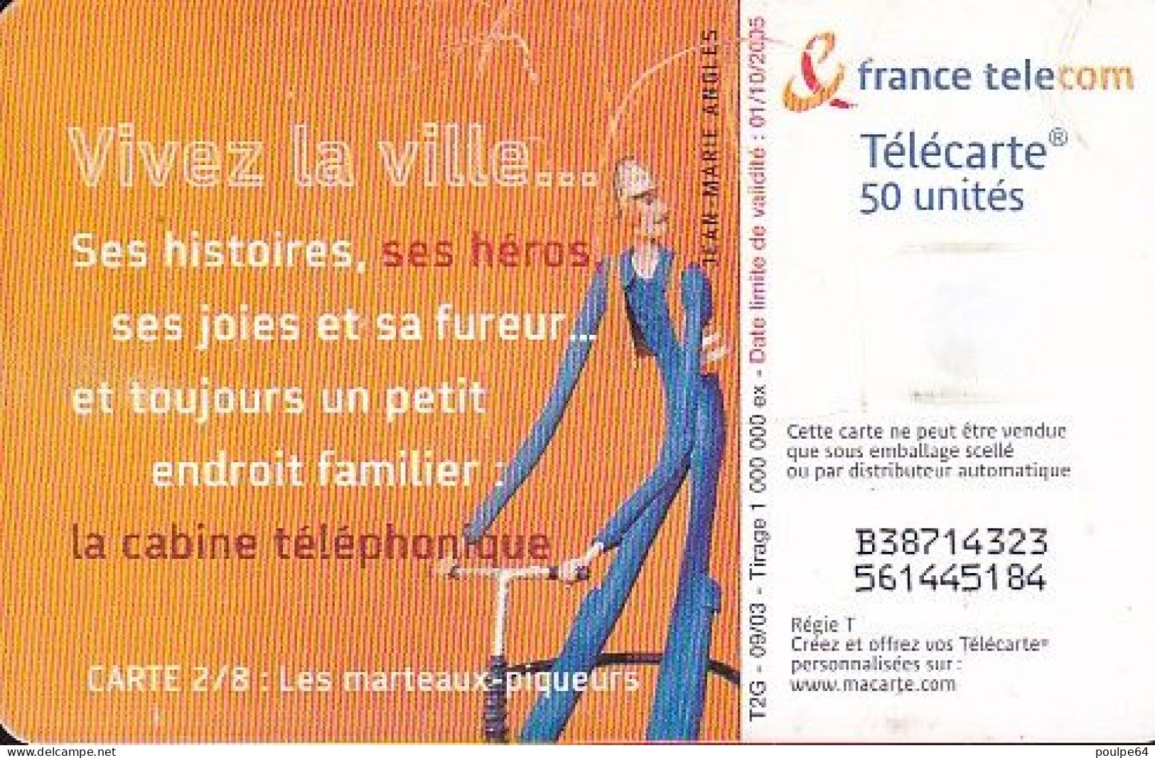 F1282B  09/2003 - LES MÉTIERS DE LA RUE " Marteaux-Piqueurs " - 50 GEM2 - 2003