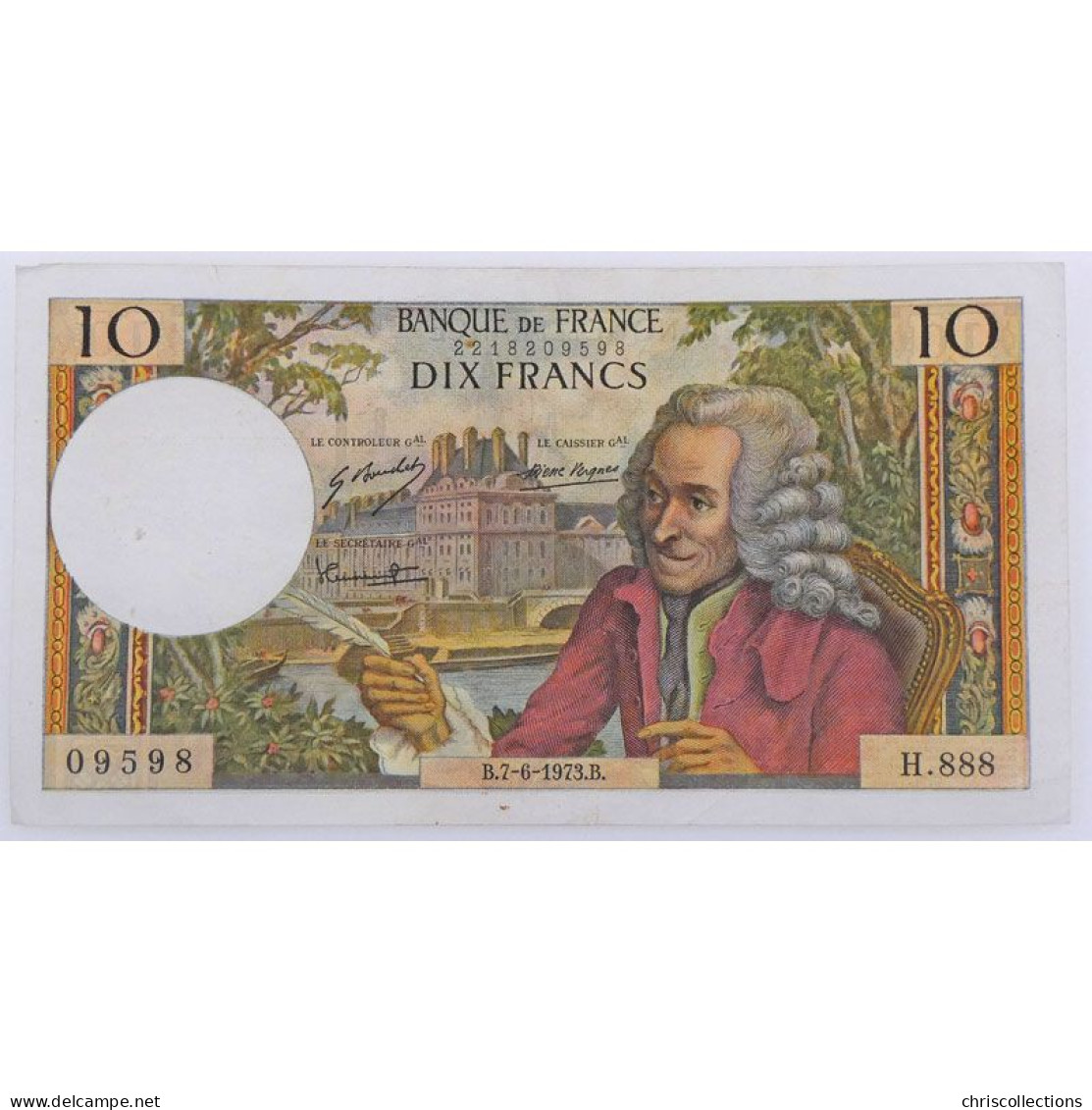 10 Francs Voltaire 7.6.1973, H.888, TTB - 10 F 1963-1973 ''Voltaire''