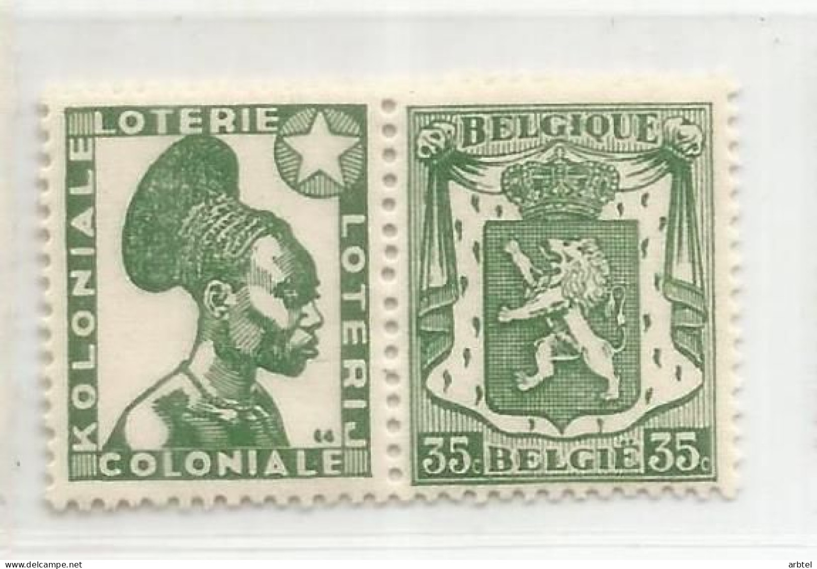 BELGICA SELLO CON PUBLICIDAD LOTERIA COLONIAL LOTTERY - Non Classificati