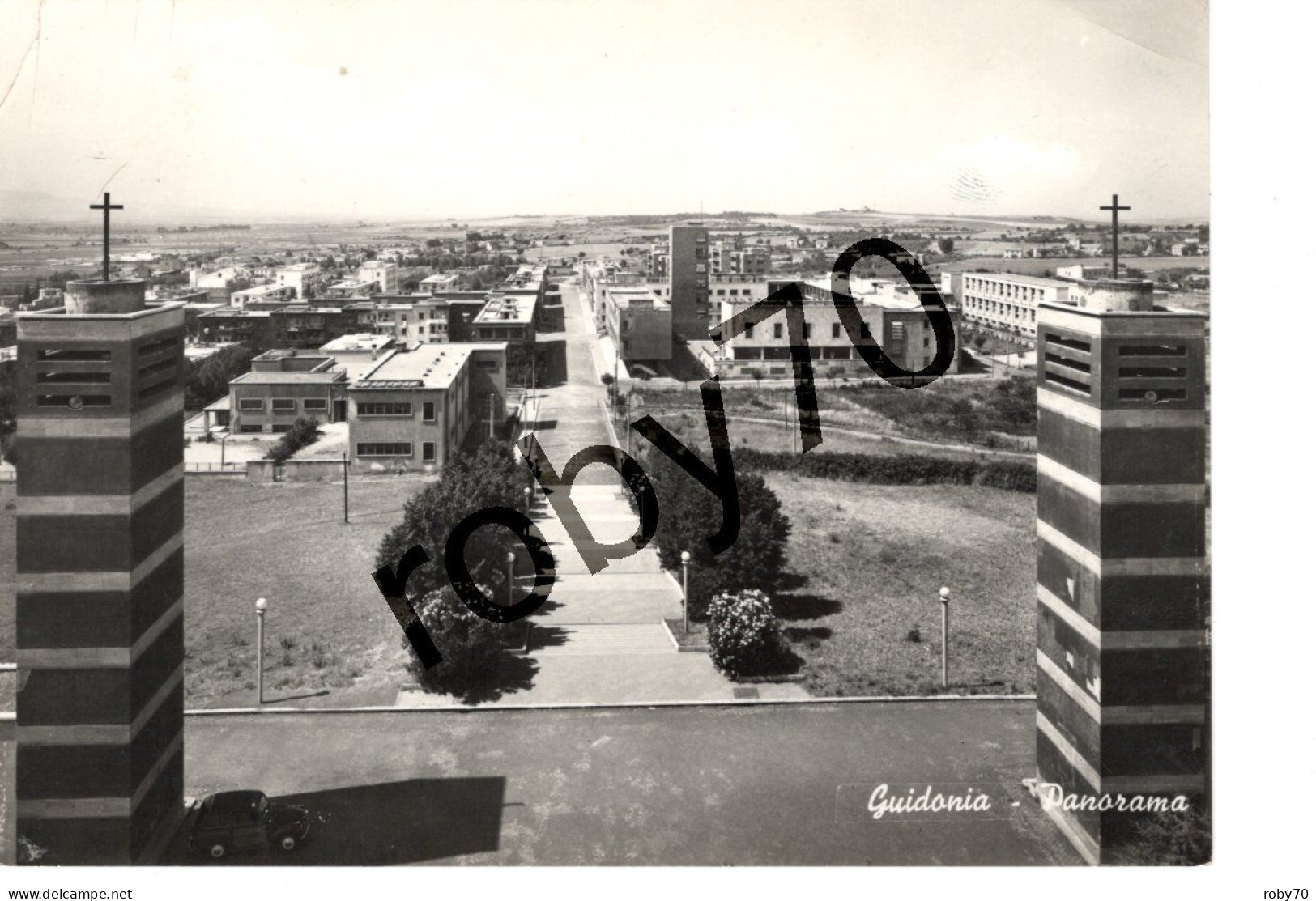 C. POSTALE-CARTOLINA - GUIDONIA  PANORAMA - LUCIDA  FORMATO GRANDE VIAGGIATA 1957 - Guidonia Montecelio