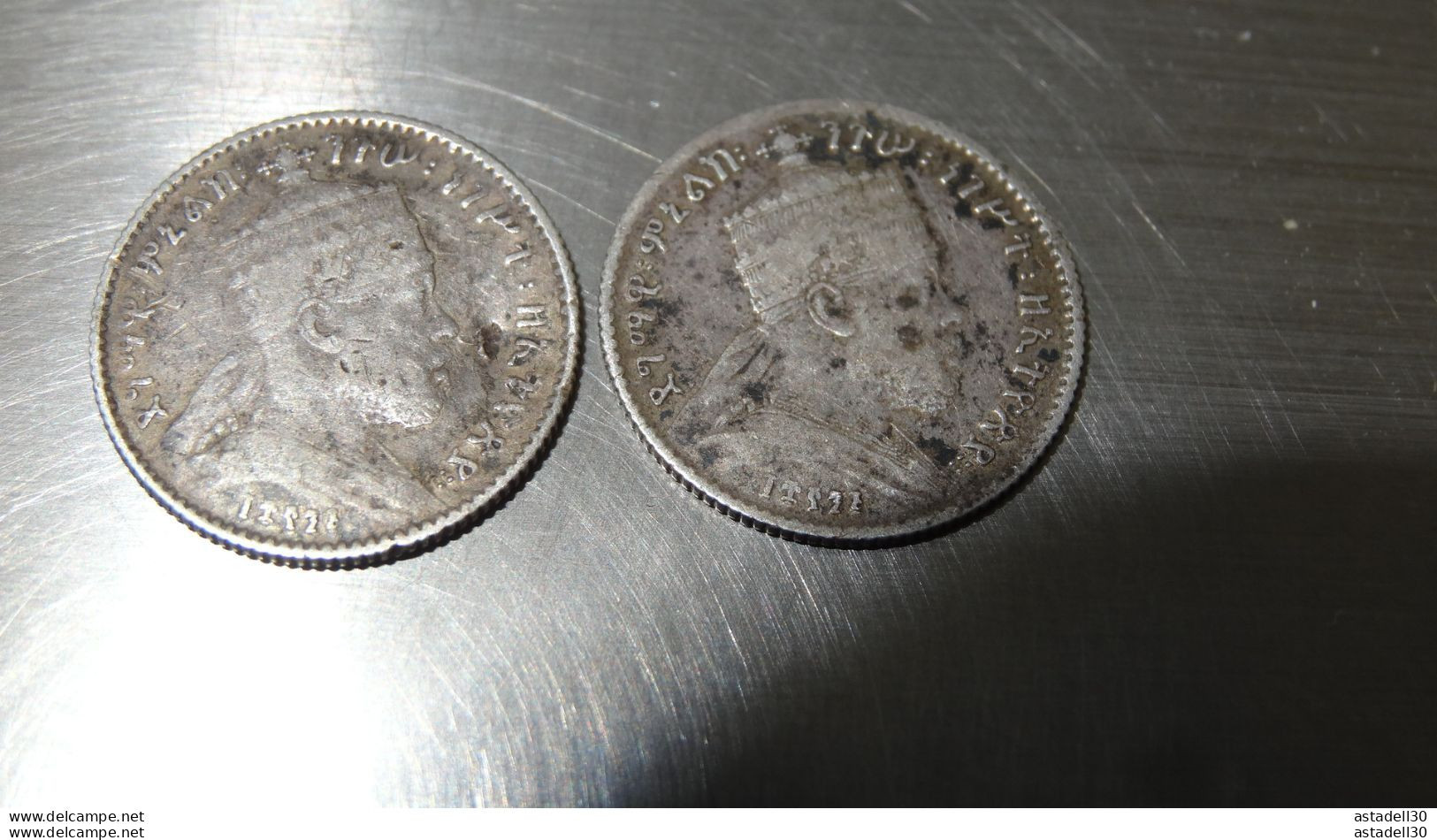 ETHIOPIE : 2 Pieces De 1 Bir 1895 ................ MON-1005 - Ethiopië