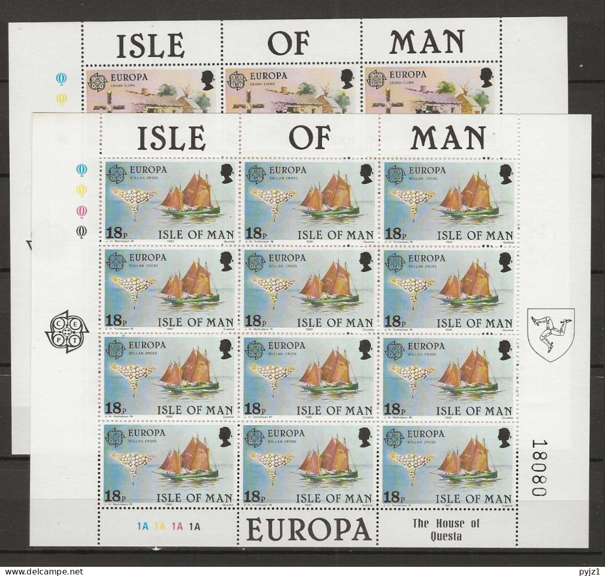 1981 MNH Isle Of Man Sheets, Postfris** - 1979