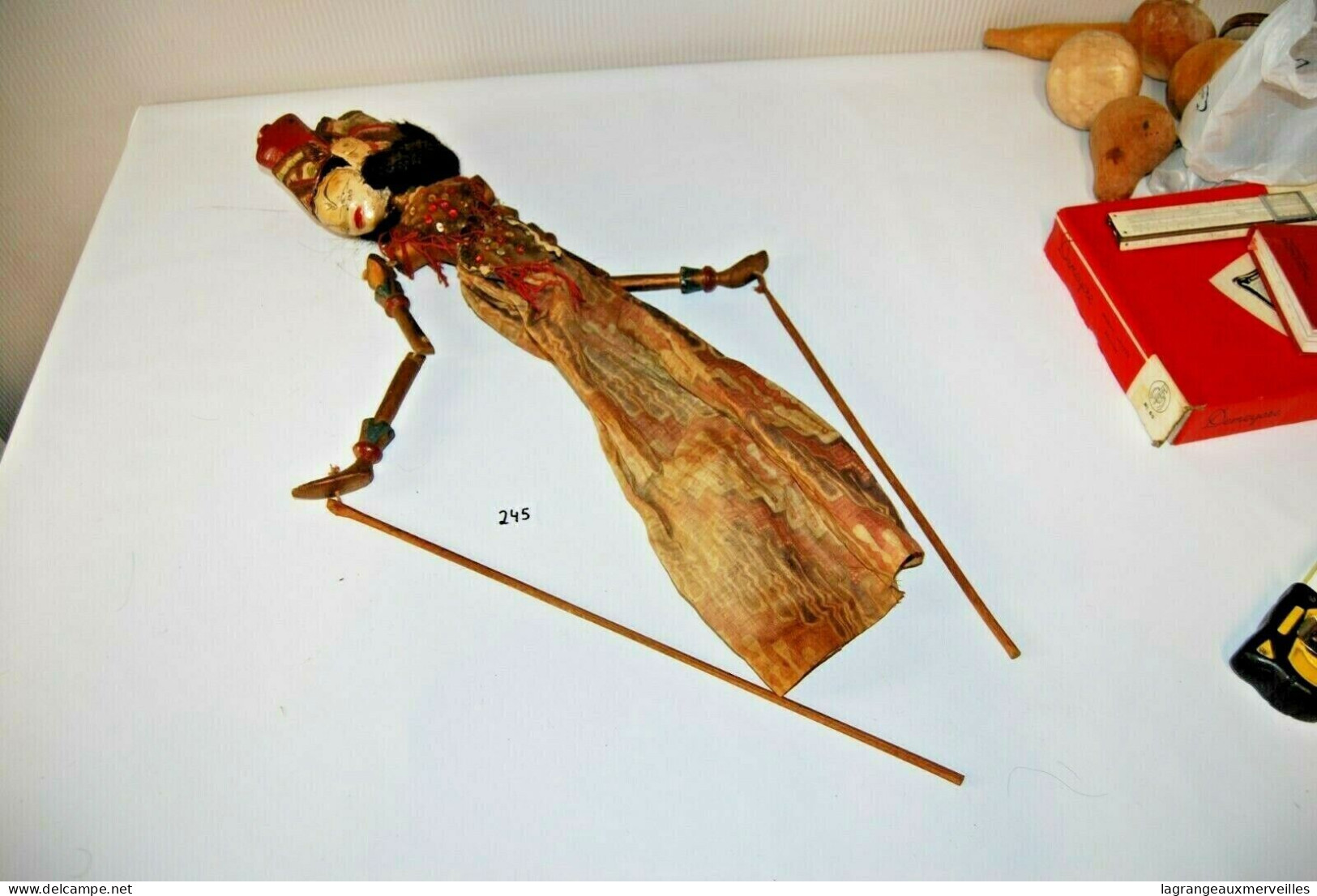 C245 Ancienne Marionnette - Style Indienne - Orientale - Bois - Jouet 2 - Marionetas