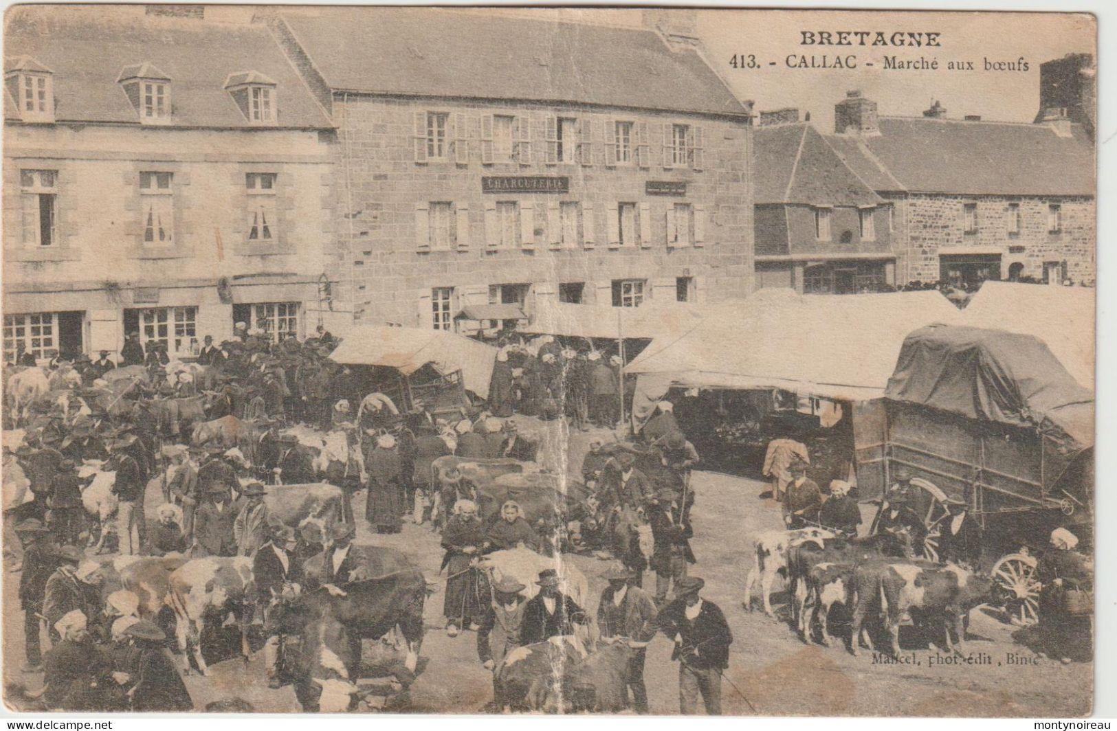 Côtes D '  Armor : CALLAC : Marché Aux  Boeufs ( Carte  Pliée !) - Callac