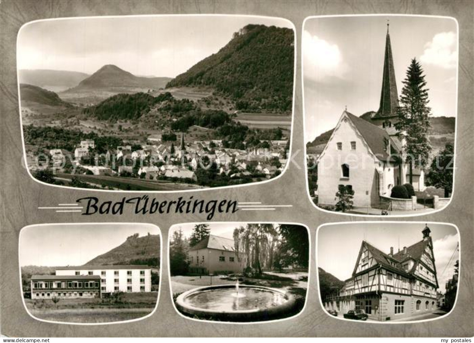 43345662 Bad Ueberkingen Landschaftspanorama Kirche Fachwerkhaus Brunnen Hotelfa - Bad Ueberkingen