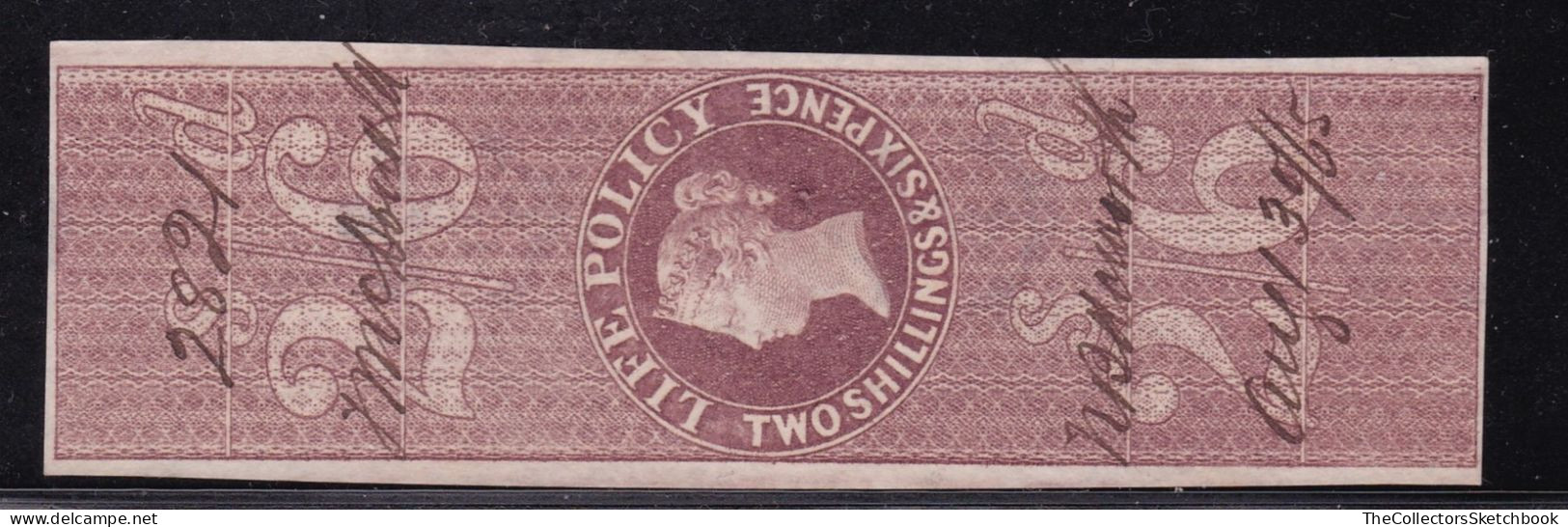 GB Fiscals / Revenues Life Policy 2/6d -  Red - Brown Barefoot 5.- 4 Margin ,fine Used. Scarce In Good Condition - Steuermarken