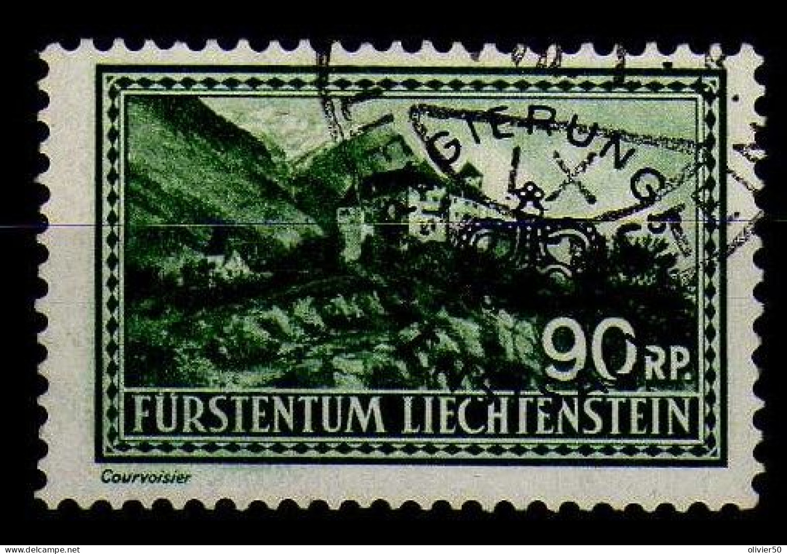 Liechtenstein - (1934-35) - Service  90 R. Chateau De Gutenberg Surcharge - Oblit - Official