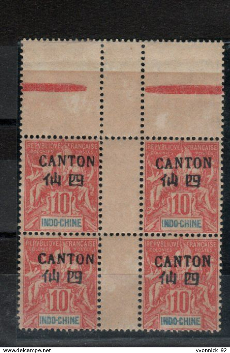 Indochine _ Canton -  Bloc De 2 Langues_  Sans Millésimes N°21 BDF - Unused Stamps