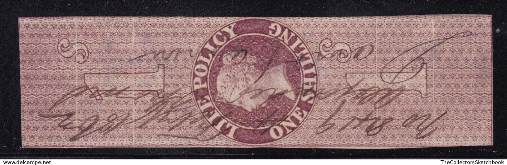 GB Fiscals / Revenues Life Policy 1/- -  Red - Brown Barefoot 3  ,good Used . - Steuermarken