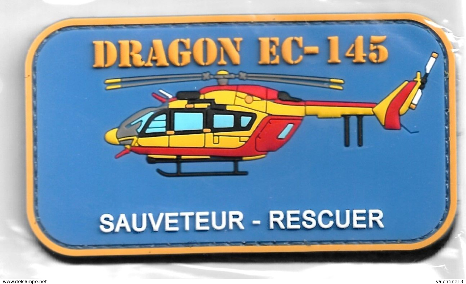 Ecusson PVC SECURITE CIVILE DRAGON EC-145 SAUVETEUR - Bomberos