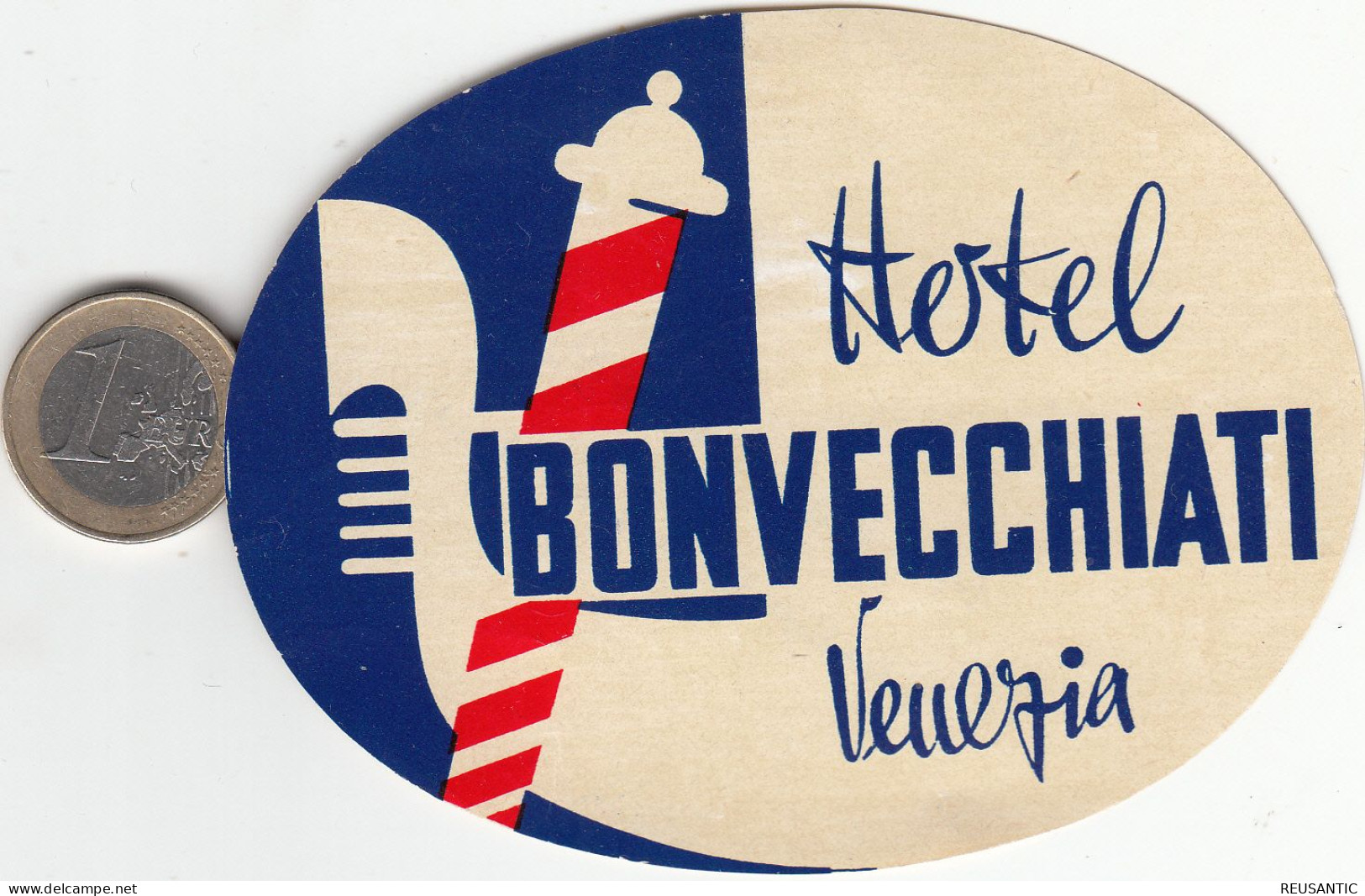 ETIQUETA - STICKER - LUGGAGE LABEL HOTEL BONVECHIATI - VENEZIA -  -ITALIA - Etiquetas De Hotel