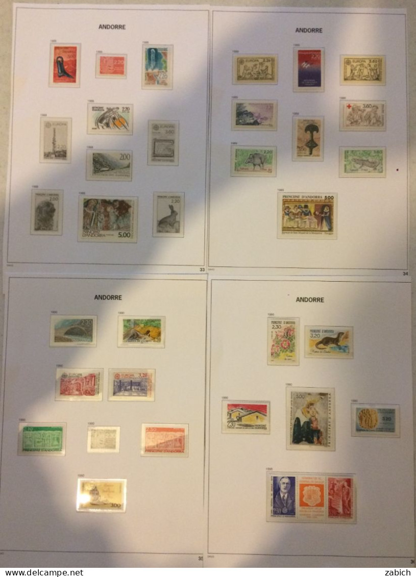 ANDORRE 1988 /1990  C 29 TIMBRES NEUFS SANS CHARNIERES - Ongebruikt