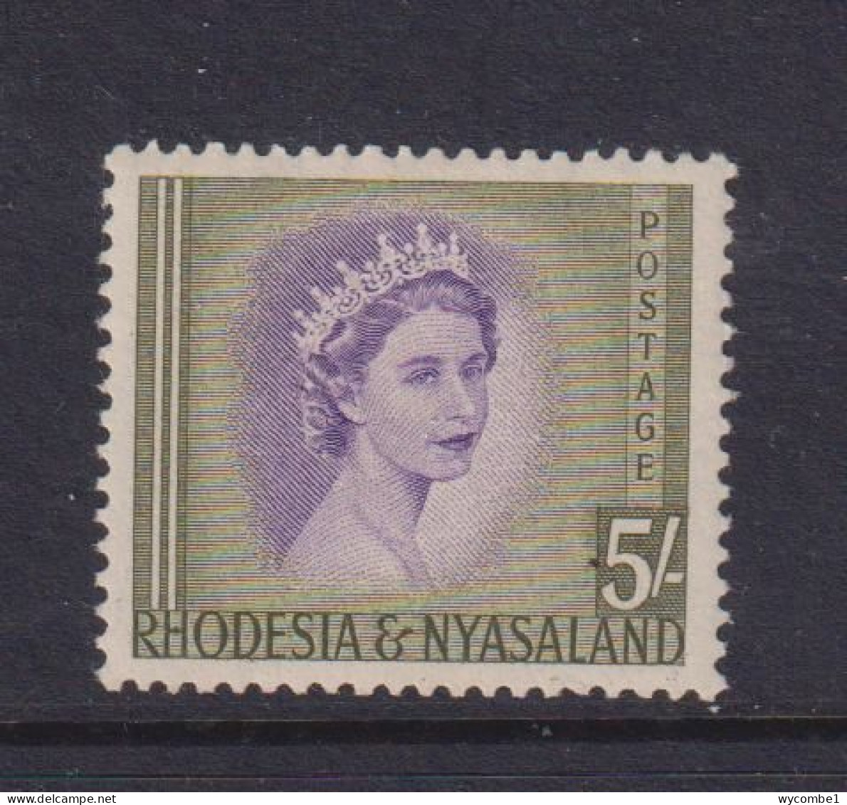 RHODESIA AND NYASALAND -  1954 Definitive 5s Hinged Mint - Rhodesia & Nyasaland (1954-1963)