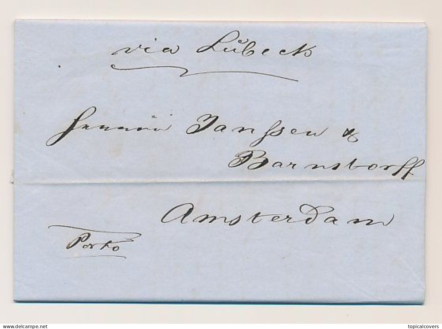 Folded Letter St. Petersburg Russia - Via Lubeck - Amsterdam The Netherlands 1857 - ...-1857 Préphilatélie